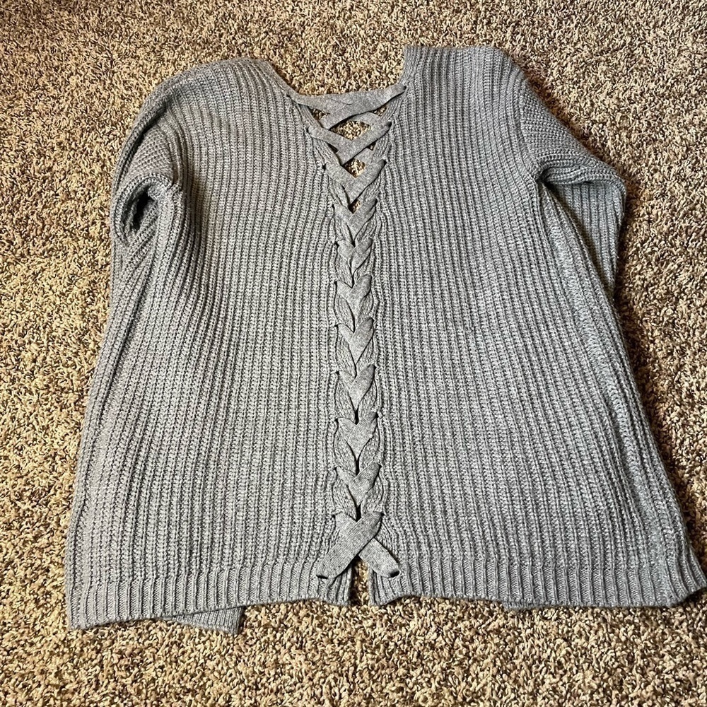 ❌SOLD❌Indigo gray medium cardigan - Picture 2 of 3